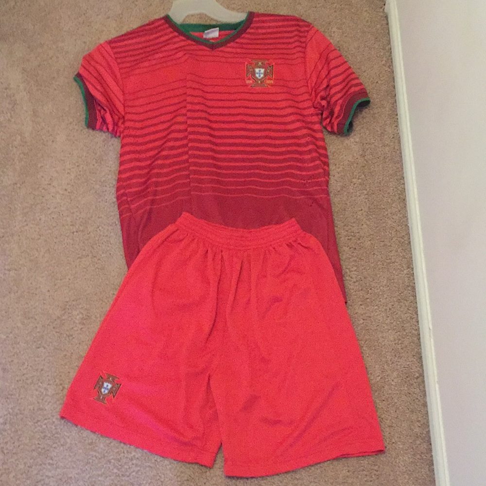 A soccer outfit set